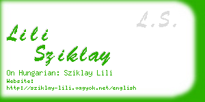 lili sziklay business card